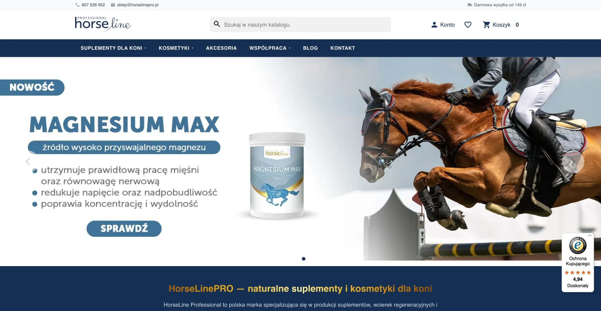 Realizacja sklepu internetowego — HorseLinePRO